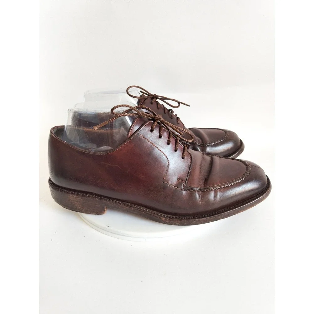 Cole Haan Derby Shoes 6.5 E Wide Leather Soles Lace Up Dress Split Toe Brown